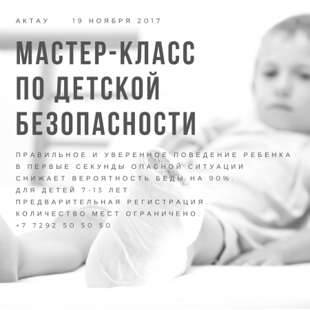 19 и 25 ноября 2017 г. Мастер класс по ДЕТСКОЙ БЕЗОПАСНОСТИ